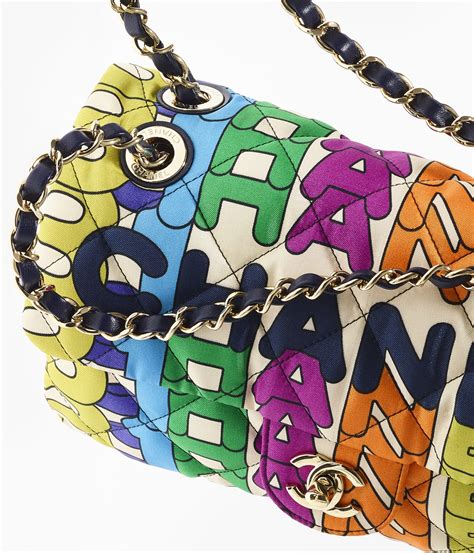 chanel printed fabric & gold-tone metal multicolor|Chanel material for sewing.